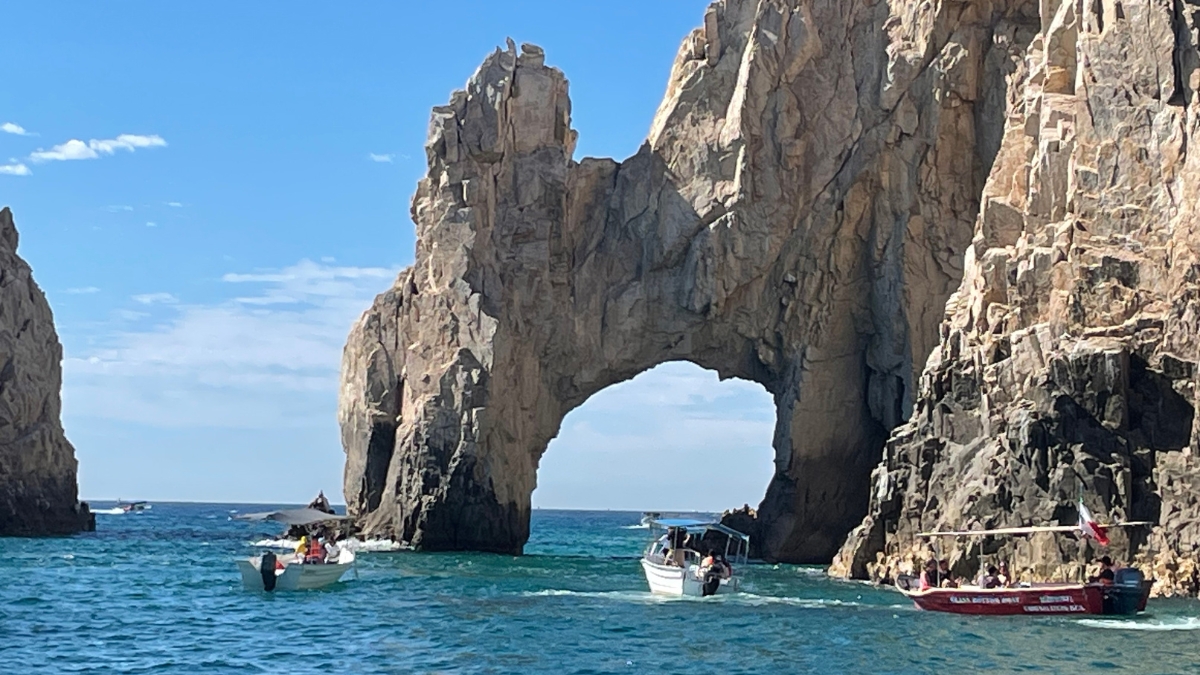The Cabo arch from the water